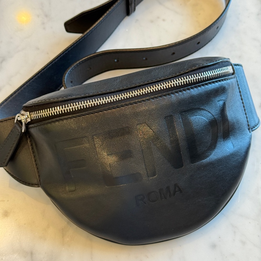 Fendi Black Leather Belt Bag